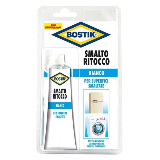 Immagine di SMALTO BOSTIK, RITOCCO PER SUPERFICI SMALTATE, COLORE BIANCO, 65 ML