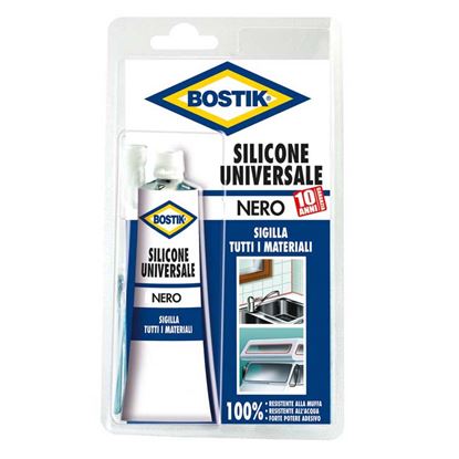 Immagine di BOSTIK, SILICONE UNIVERSALE NERO, 60 ML