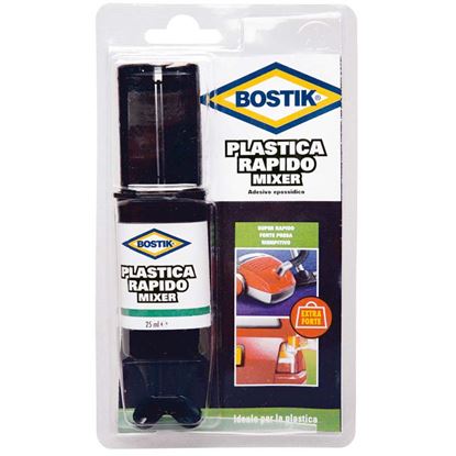 Immagine di ADESIVO BOSTIK PLASTICA RAPIDO MIXER, X RIPARARE E SALDARE PLASTICA A SE STESSA E AD ALTRI MATERIALI, 25 ML