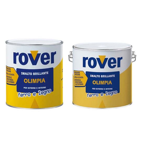 Immagine di SMALTO BRILLANTE ROVER, OLIMPIA, PER ESTERNO ED INTERNO, 0,75 LT, COLORE GRIGIO FERRO