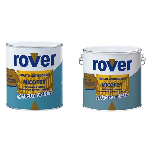 Immagine di SMALTO ANTIRUGGINE ROVER, MICOFER, BRILLANTE, 0,75 LT, COLORE NERO OPACO