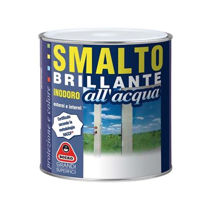 Immagine di SMALTO BRILLANTE ALL'ACQUA BOERO, 0,75 LT, COLORE NERO
