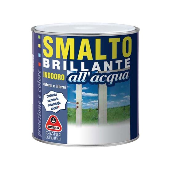 Immagine di SMALTO BRILLANTE ALL'ACQUA BOERO, 0,75 LT, COLORE BLU PULLMAN
