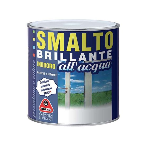 Immagine di SMALTO BRILLANTE ALL'ACQUA BOERO, 0,75 LT, COLORE ROSSO VIVO