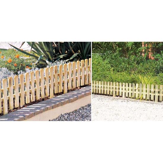 Immagine di RECINZIONE TWIG, SUPERIOR, BASSA LISCIA, IN LEGNO DI CONIFERA IMPREGNATO, LISTELLI VERTICALI 1,5X6,3 CM, 120XH30 CM
