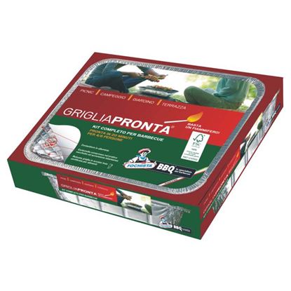 Immagine di GRIGLIAPRONTA, KIT COMPLETO PER BARBECUE, CON CARBONELLA COMPRESSA, PRONTA IN 20 MINUTI