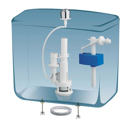 Immagine di MECCANISMO PNEUMATICO, GALLEGGIANTE ATTACCO ALTO, PER CASSETTE WC IN CERAMICA