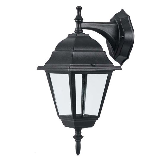 Immagine di APPLIQUE MARTE, VERSIONE IN BASSO, STRUTTURA IN ALLUMINIO PRESSOFUSO, IP44, E27, 21X15XH36 CM, COLORE NERO