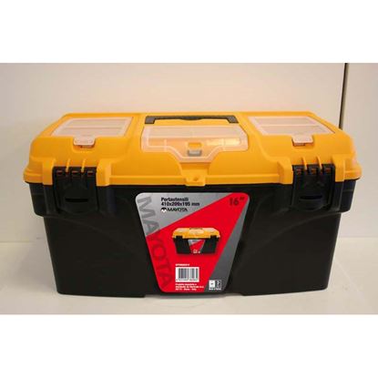 Immagine di VALIGETTA PORTAUTENSILI 16", IN POLIPR., C/CERNIERE IN PLASTICA, ASOLA X CHIUSURA A LUCCHETTO, ORGANIZER, 41X21XH19,5 CM