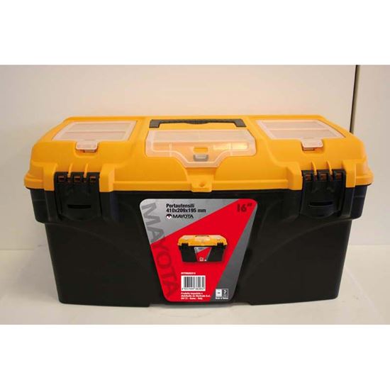 Immagine di VALIGETTA PORTAUTENSILI 16", IN POLIPR., C/CERNIERE IN PLASTICA, ASOLA X CHIUSURA A LUCCHETTO, ORGANIZER, 41X21XH19,5 CM