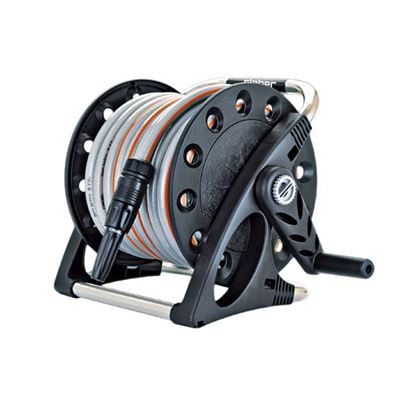 Immagine di AVVOLGITUBO CLABER, AQUAPONY®, A PARETE ASPORTABILE, 15 MT DI TUBO RETINATO Ø 1/2", PRESA 3/4”-1/2”, 4 RACCORDI, LANCIA