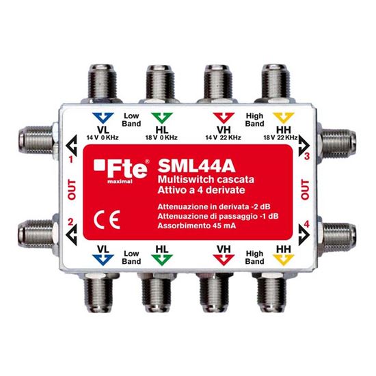 Immagine di MULTISWITCH IN CASCATA, 4 INGRESSI, 4 USCITE, 4 DERIVATE ATTIVE