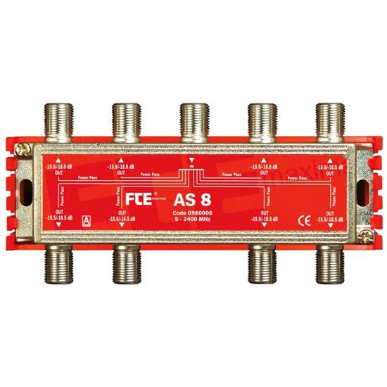 Immagine di DIVISORE TV-SAT, CON PASSAGGIO CC, CLASSE A, 8 VIE