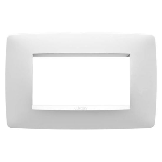 Immagine di PLACCA GEWISS, ONE, PER SCATOLA RETTANGOLARE, 4 MODULI, COLORE BIANCO LATTE