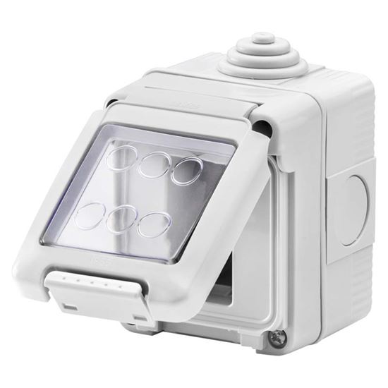 Immagine di CONTENITORE DA PARETE GEWISS, STAGNO, PER SERIE SYSTEM, IP55, MODULO 4X2, 8 POSTI