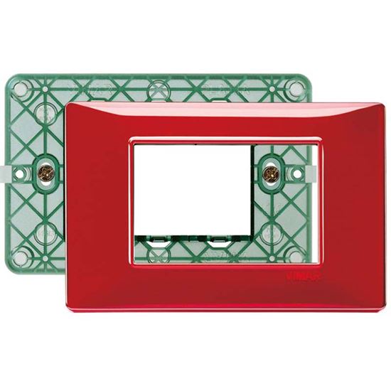 Immagine di PLACCA 3 MODULI, PLANA, COLORE RUBINO