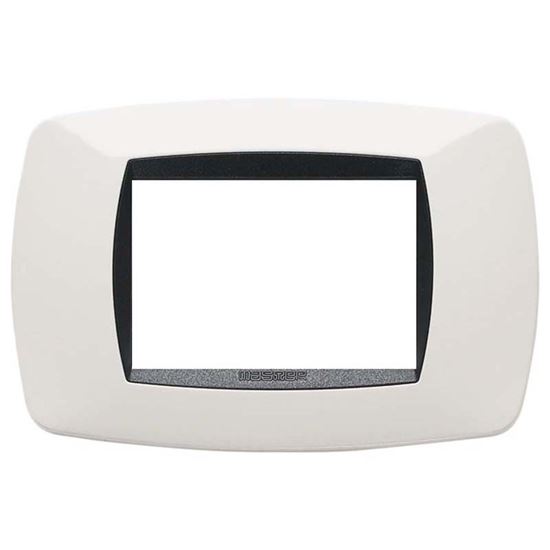 Immagine di PLACCA MODO, 3 MODULI, IN TECNOPOLIMERO, COLORE BIANCO