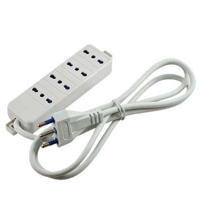 Immagine di MULTIPRESA DA TAVOLO, PRESE BIVALENTI 10/16 A, CAVO 1,2 MT, CON SPINA 16 A, COLORE BIANCO, 4 USCITE
