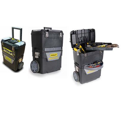 Immagine di TROLLEY 2 IN 1, COMPOSTO DA CASSETTA SUPERIORE, CERNIERE IN METALLO, MANIGLIONE A SCOMPARSA E RUOTE PER IL TRASPORTO