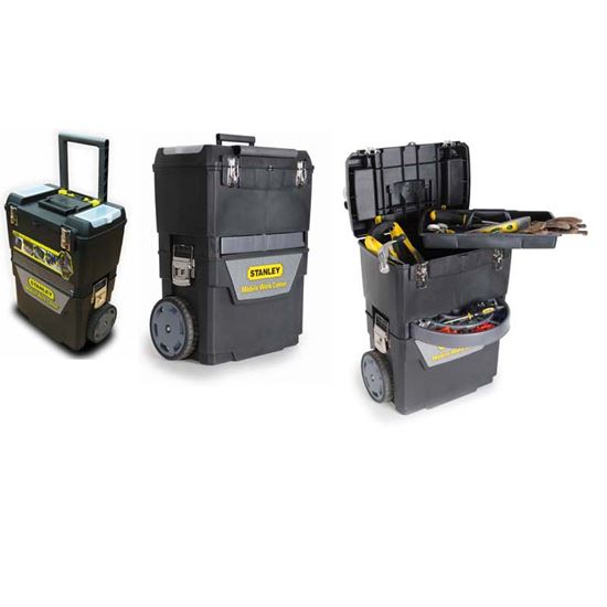 Immagine di TROLLEY 2 IN 1, COMPOSTO DA CASSETTA SUPERIORE, CERNIERE IN METALLO, MANIGLIONE A SCOMPARSA E RUOTE PER IL TRASPORTO