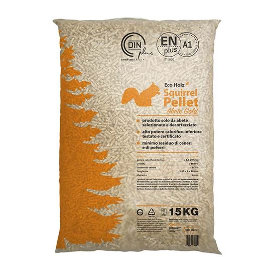 Immagine di SACCO PELLET GOLD, CERTIFICATO EN PLUS A1, A BASSO CONTENUTO DI CENERI, 15 KG