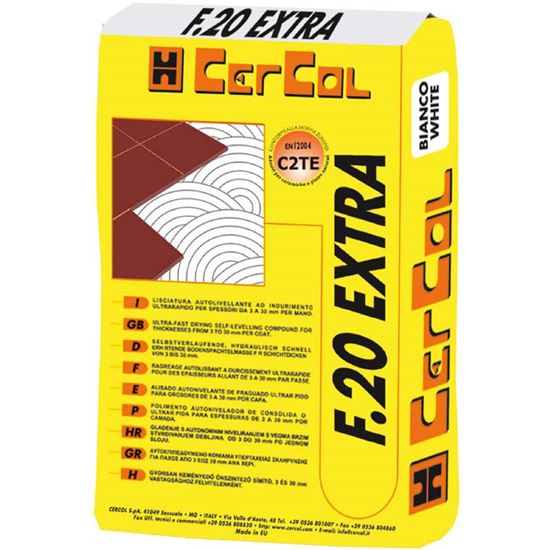 Immagine di COLLA, F20, SCIVOLAMENTO VERTICALE NULLO, 25 KG, COLORE BIANCO