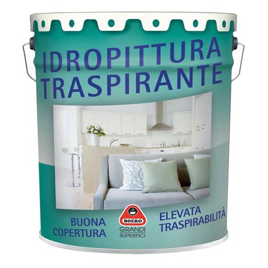Immagine di IDROPITTURA TRASPIRANTE, BUONA COPERTURA, ELEVATA TRASPIRABILITÀ, 14 LT