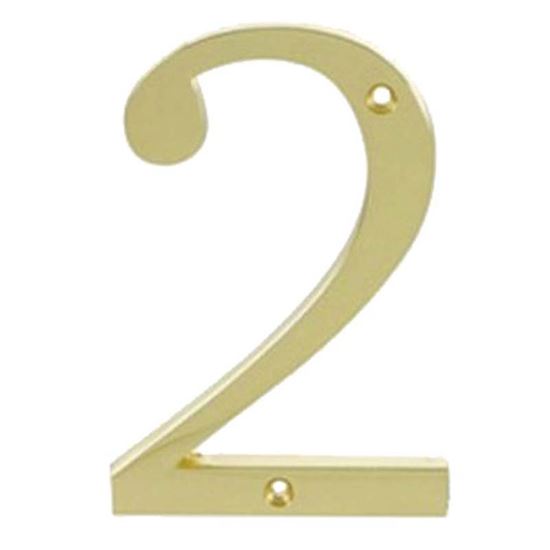 Immagine di NUMERO CIVICO, IN OTTONE LUCIDO, H 7,62 CM, N 2