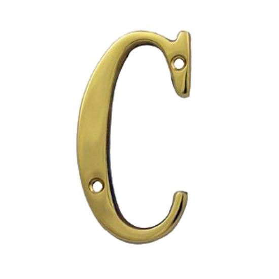 Immagine di LETTERA CIVICA, IN OTTONE LUCIDO, H 7,62 CM, C