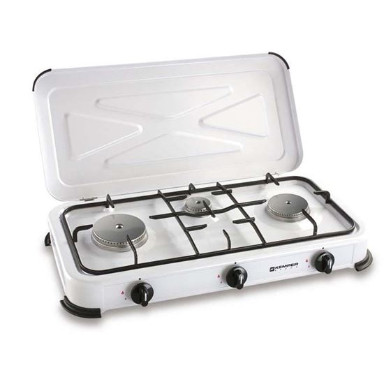 Immagine di FORNELLO SMALTATO 3 FUOCHI 3 KW 63X30 CM