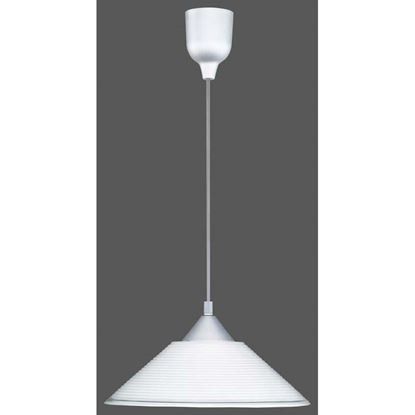 Immagine di SOSPENSIONE VETRO CONO, E27, 60W, Ø30 CM, RIGHE BIANCHE