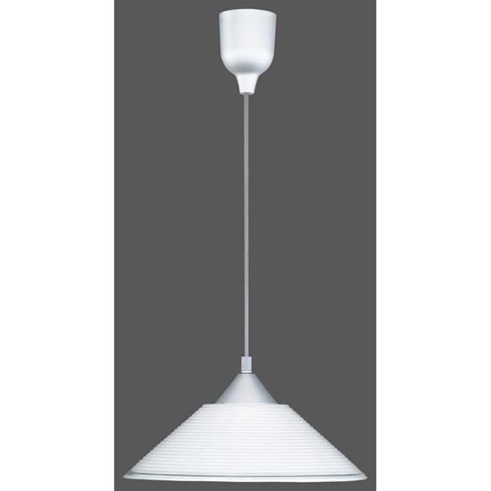 Immagine di SOSPENSIONE VETRO CONO, E27, 60W, Ø30 CM, RIGHE BIANCHE