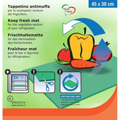 Immagine di TAPPETINO ANTIMUFFA, SCOMPARTO VERDURE DEL FRIGORIFERO, COLORE VERDE, 450X300 MM