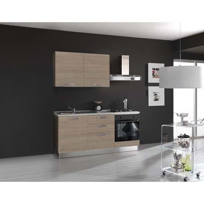Immagine di CUCINA SERENA H204XL180 CM LARICE GRIGIO NO FRIGO TOP H 4 CM ELDO BIS  BEKO CON FORNO STATICO LARICE GRIGIO SX