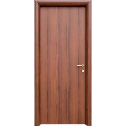 Immagine di PORTA MARA NOCE NAZIONALE, TELAIO PIATTO, REVERSIBILE, ACCESSORI OTTONE LUCIDO VERNICIATO, 78X214 CM