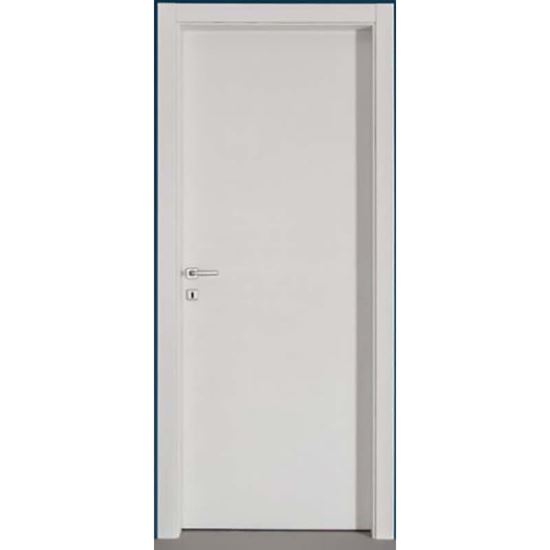 Immagine di PORTA MARA SCRACHT BIANCO, TELAIO PIATTO, REVERSIBILE, ACCESSORI CROMO SATINATO, 78X214 CM