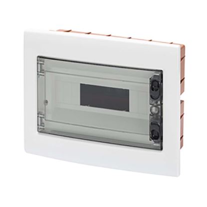 Immagine di CENTRALINO DA ARREDO GEWISS, INCASSO, PORTELLO COLORE FUMÈ, IP40, 330X85X270 MM, 12 MODULI