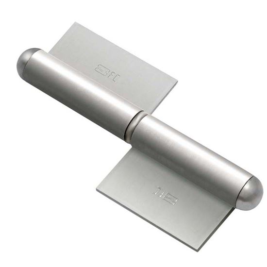 Immagine di CERNIERA A SALDARE 2 ALI LUNGHE, PERNO FISSO, LUNGHEZZA 112 MM, DX, PORTATA 150 KG