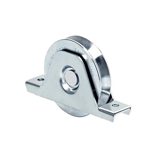 Immagine di RUOTA GOLA A V, CON PIASTRE, UN CUSCINETTO, Ø 78 MM, PORTATA 180 KG