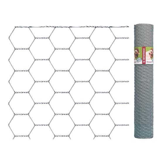 Immagine di RETE ZINCATA CON FILO CLASSE A, MAGLIE ESAGONALI, FILO 1,2 MM, ROTOLO 50 MT, H 150 CM