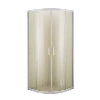 Immagine di BOX DOCCIA GIULIA, PROFILO BIANCO, CRISTALLO PIUMATO, SPESSORE 4 MM, MANIGLIA BIANCA, 80X80X185 