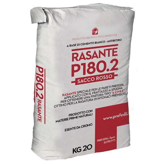 Immagine di RASANTE P180.2, A BASE DI CEMENTO BIANCO, PER LE FINITURE DELLE PARETI, SACCO DA 20 KG