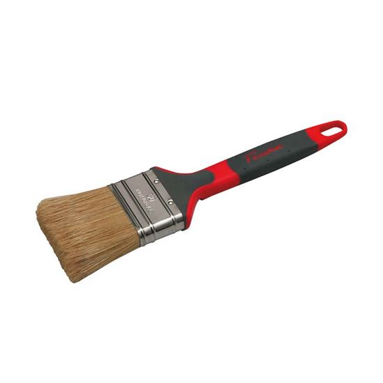 Immagine di PENNELLO PROFESSIONALE PIATTO MANICO SOFT TOUCH A SOLVENTE, GHIERA INOX, FIBRA FILLPRO, 18 MM