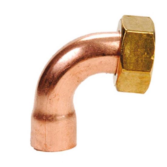 Immagine di CURVA RAME, ATTACCO PIANO, F 3/4"X22 MM