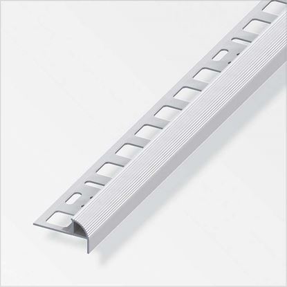 Immagine di PROFILO PER BORDO SCALA, ALLUMINIO ARGENTO, 1,0 MT, 10X21 MM