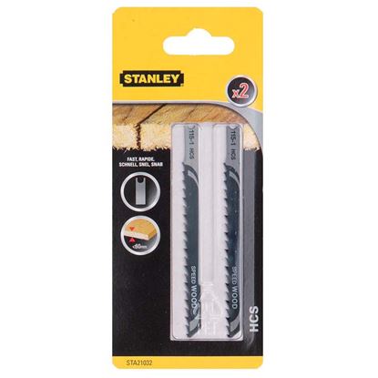 Immagine di 2 LAME FAT MAX, PER TAGLI VELOCI SU LEGNO, HCS, ATTACCO A T, STANLEY FATMAX, 100X4.0-5.2 MM