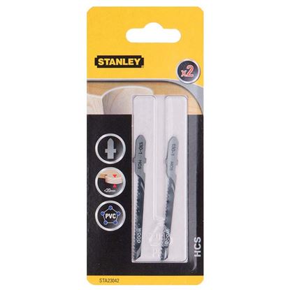 Immagine di 2 LAME LEGNO, PER TAGLI CURVILINEI, SU LEGNO, HCS, ATTACCO A T, STANLEY FATMAX, 83X1.52 MM
