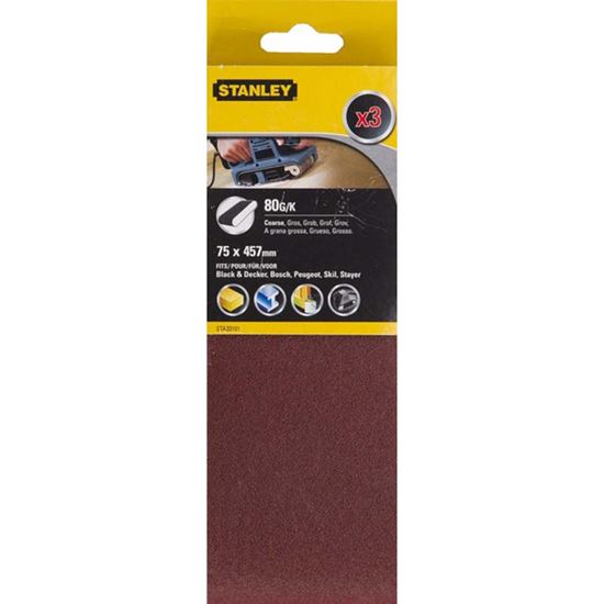 Immagine di 3 NASTRI ABRASIVI, 75X457 MM, GRANA 80