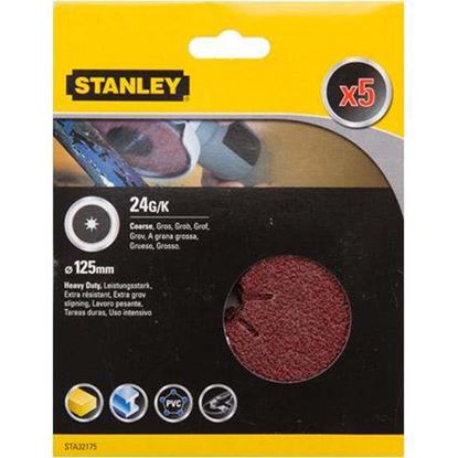 Immagine di 5 DISCHI IN FIBRA, PER ANGOLARI, Ø125 MM, GRANA 24