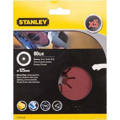 Immagine di 5 DISCHI IN FIBRA, PER ANGOLARI, Ø125 MM, GRANA 80